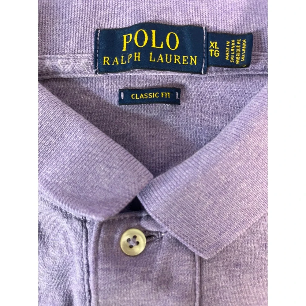 Polo‎ Ralph Lauren Polo Shirt Mens XL Purple Classic Fit Heathered